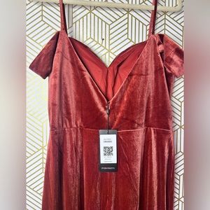 Ever pretty orange copper velvet size 14 new with tags